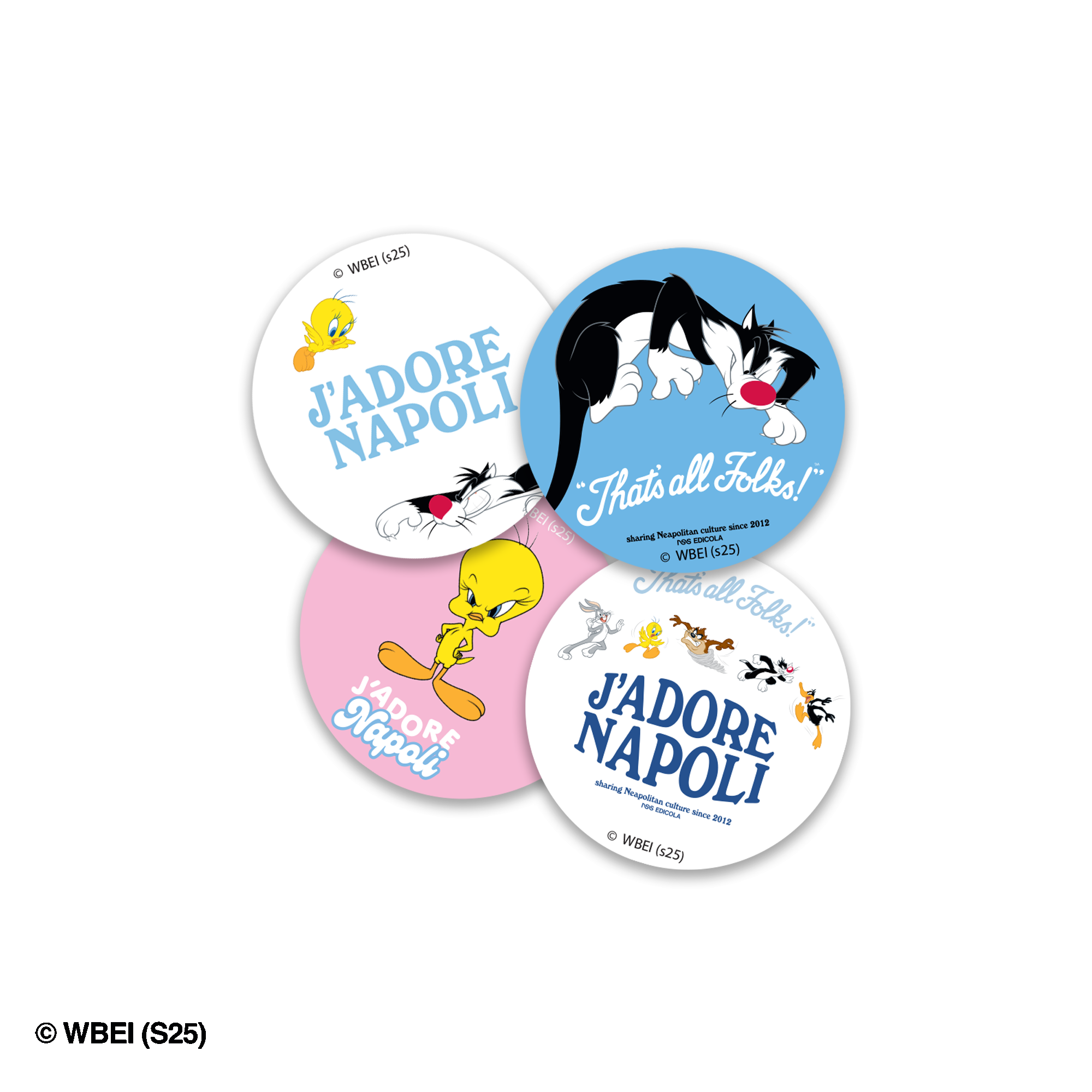 J'Adore Napoli 4 Stickers Pack Looney Tunes