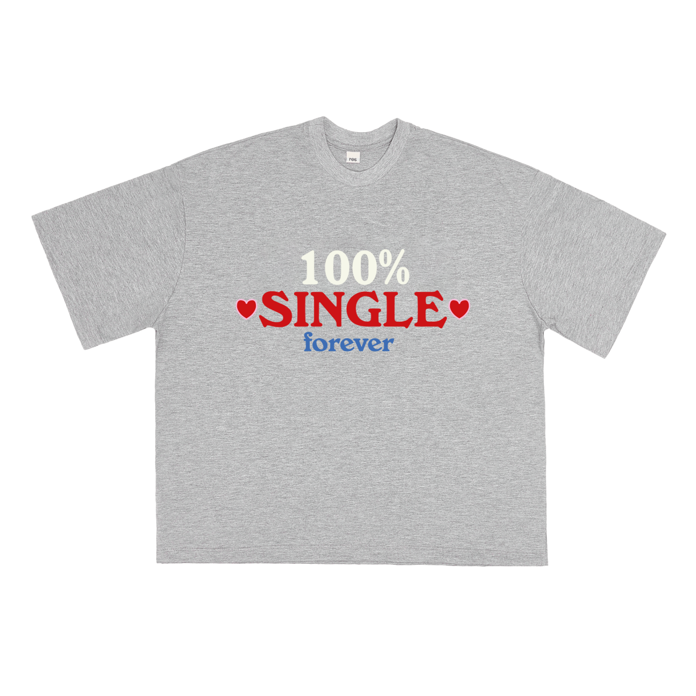 Boxy T-shirt 100% Single Grey