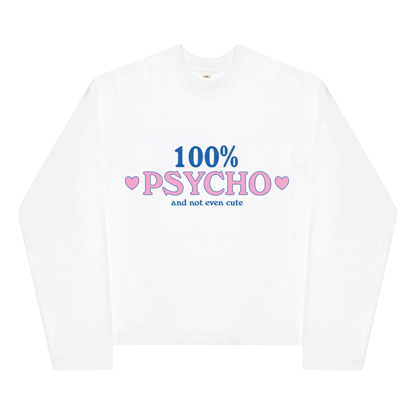 Maglietta a maniche lunghe Boxy 100% Psycho White