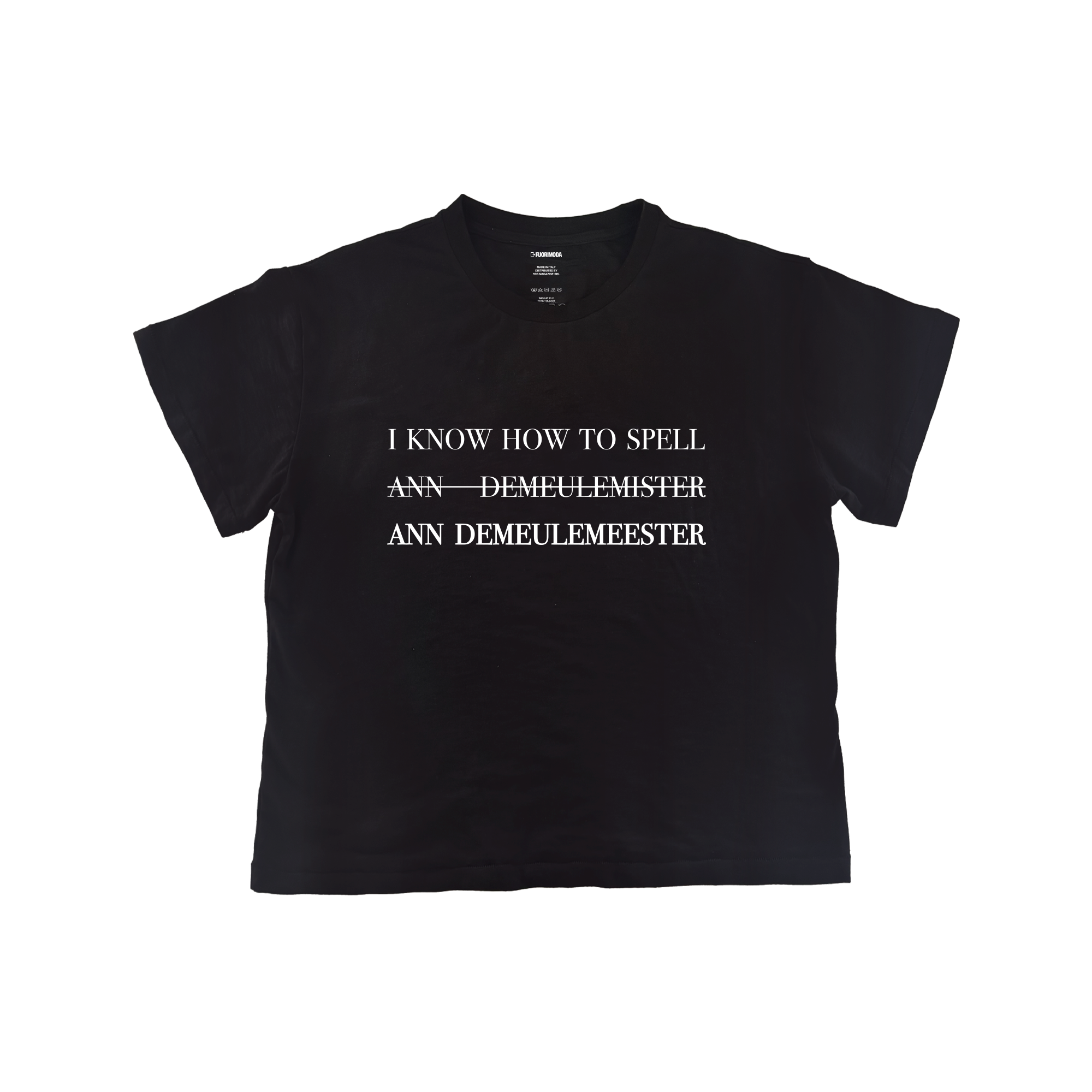 Boxy Slim T-shirt I know how to spell Ann Demeulemeester Black