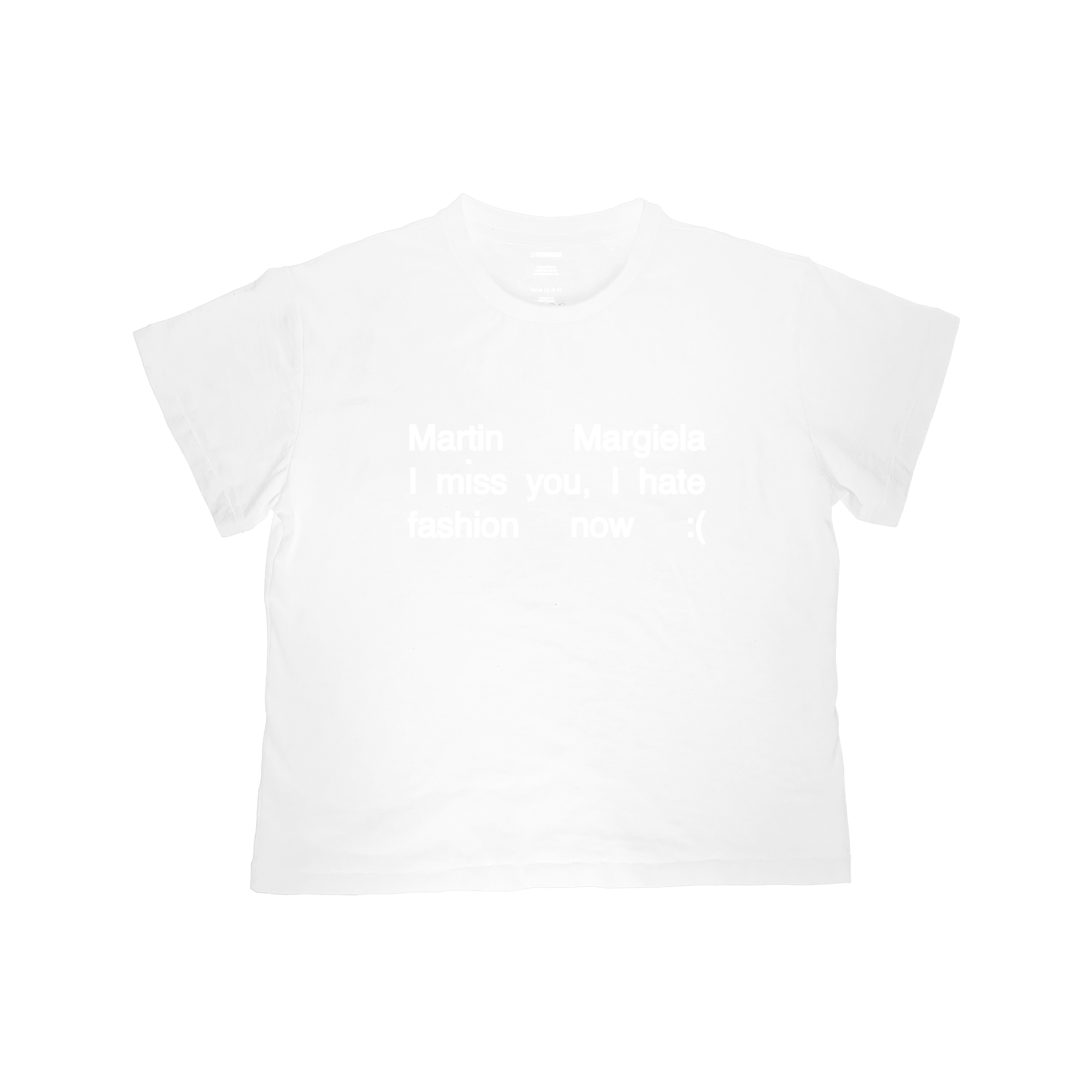 Martin Margiela I miss you Boxy Slim T-shirt White