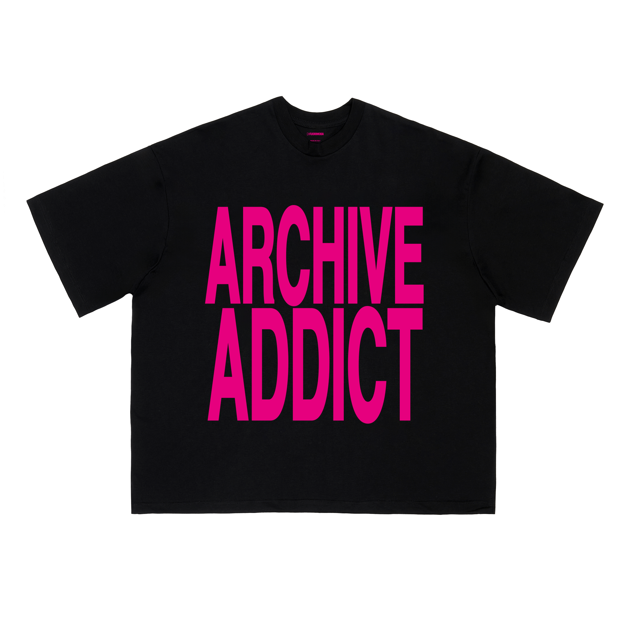 Boxy Tee Archive Addict Black/Magenta