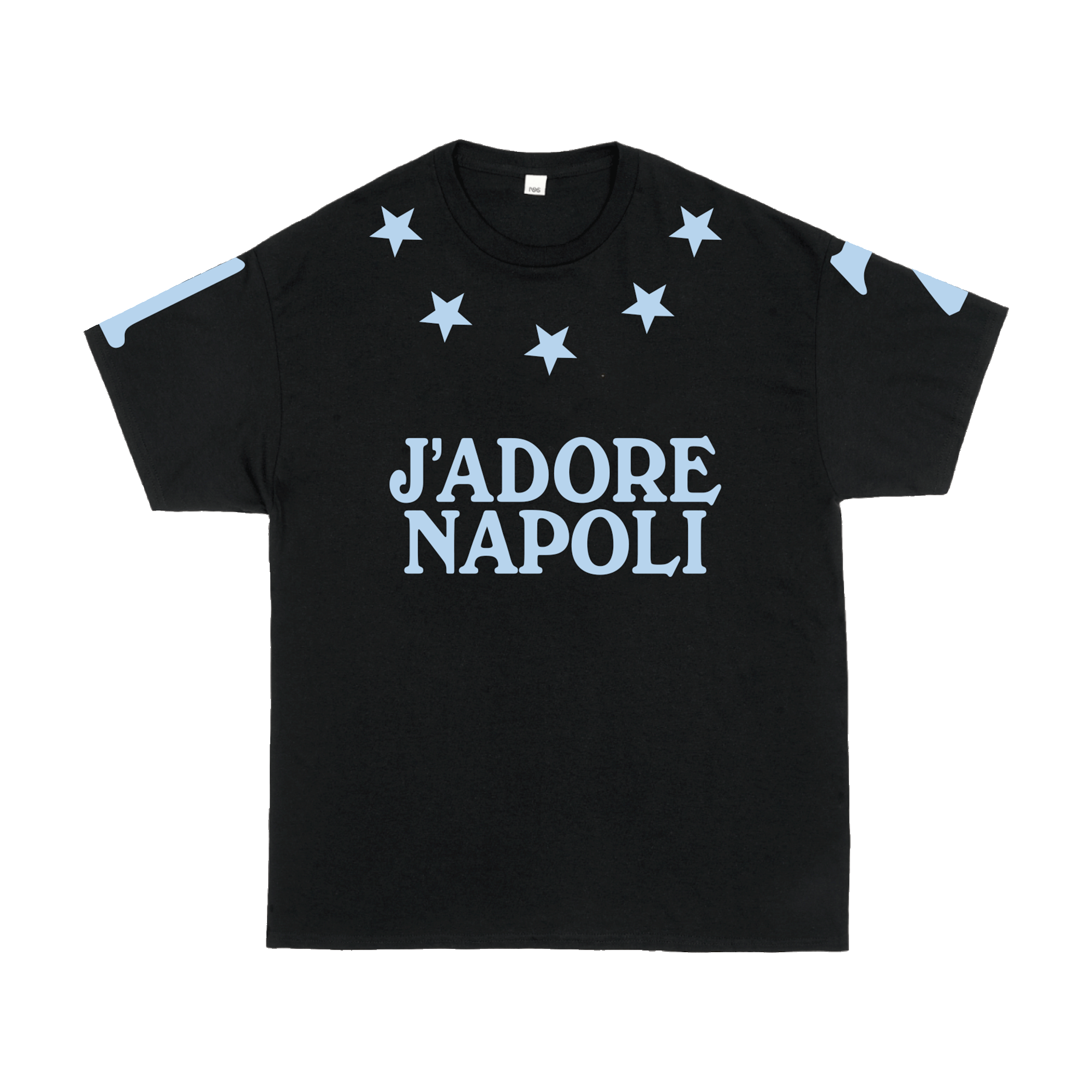 Stars T-shirt Black/Baby Blue