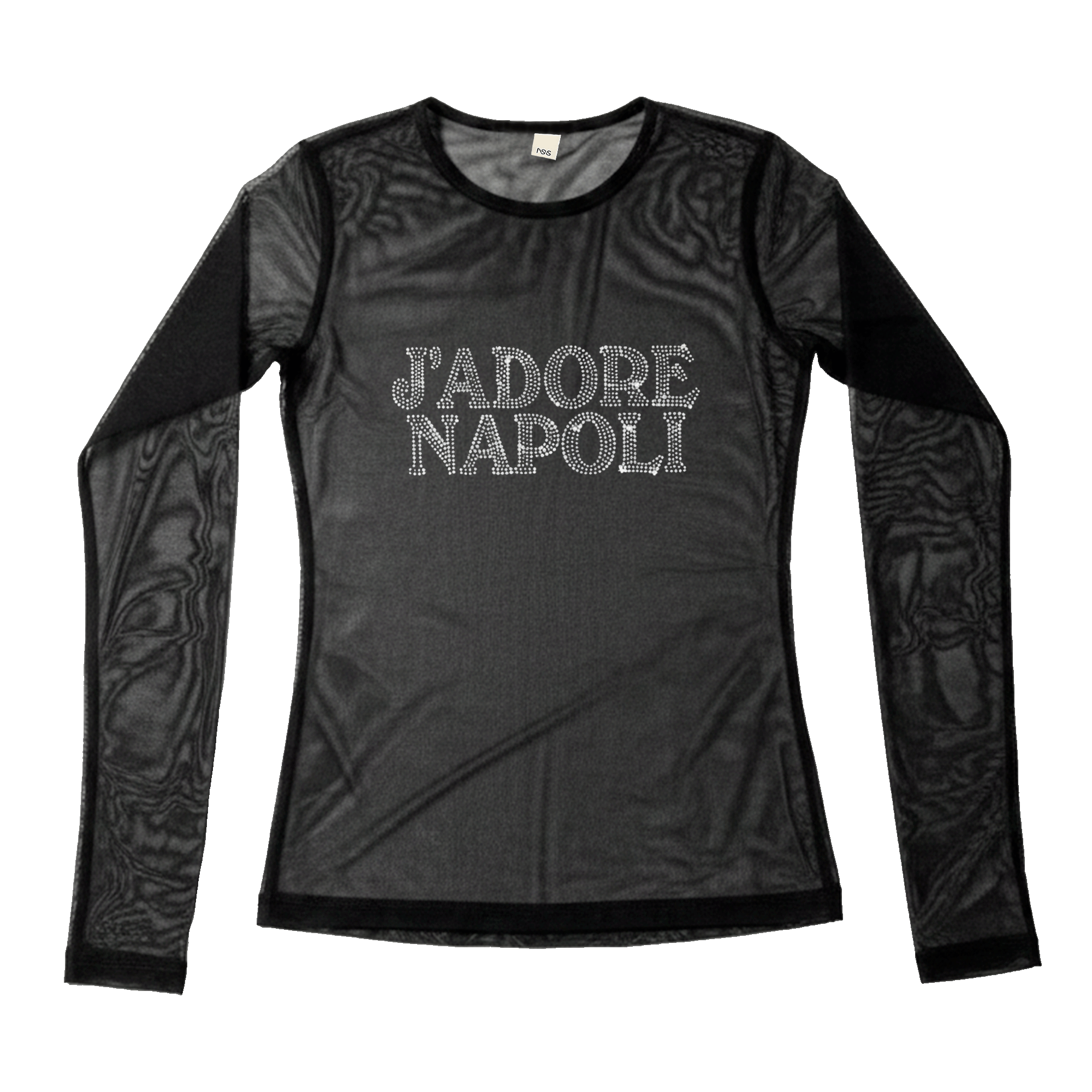 Tulle Strass Long Sleeve Black