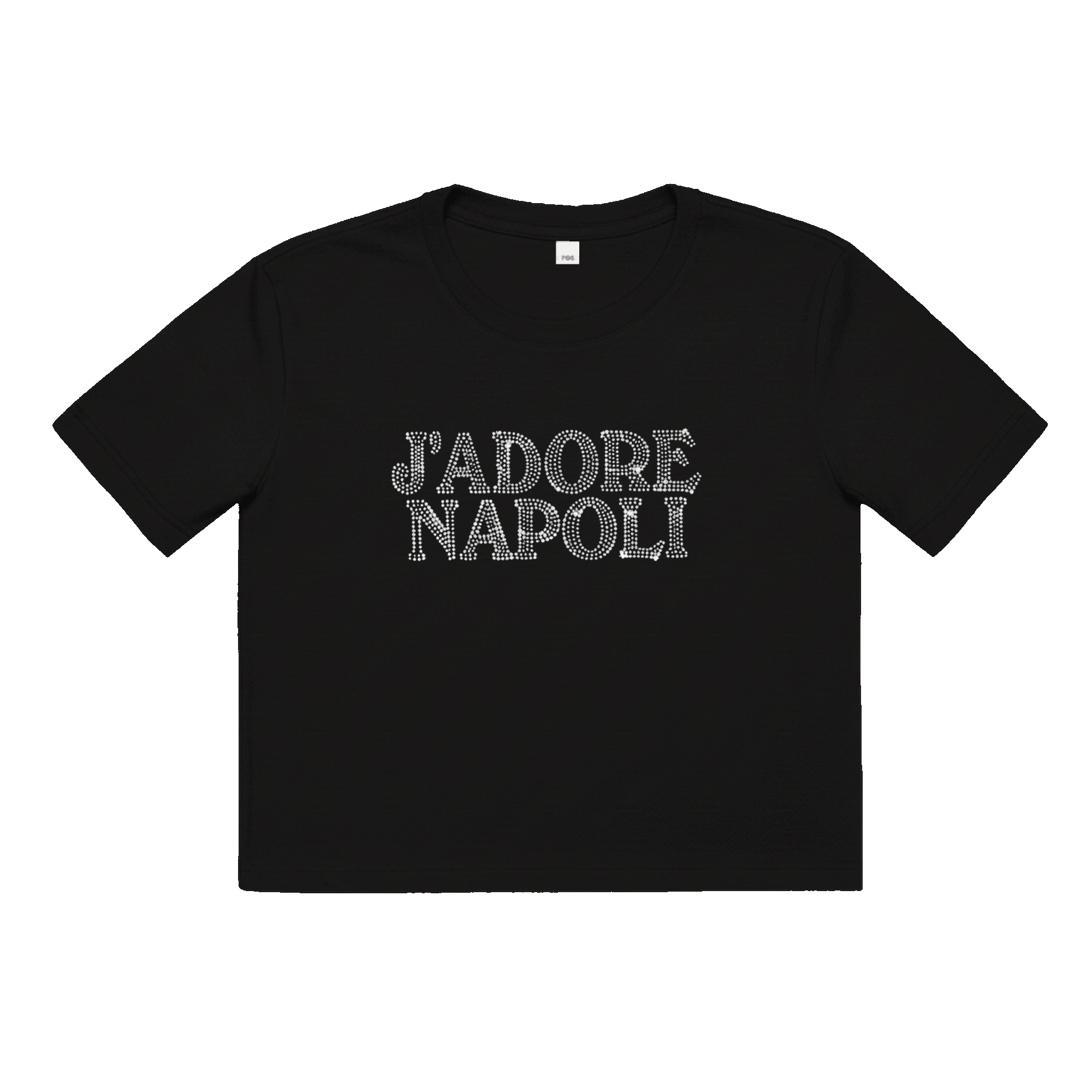 Strass Slim Tee Black