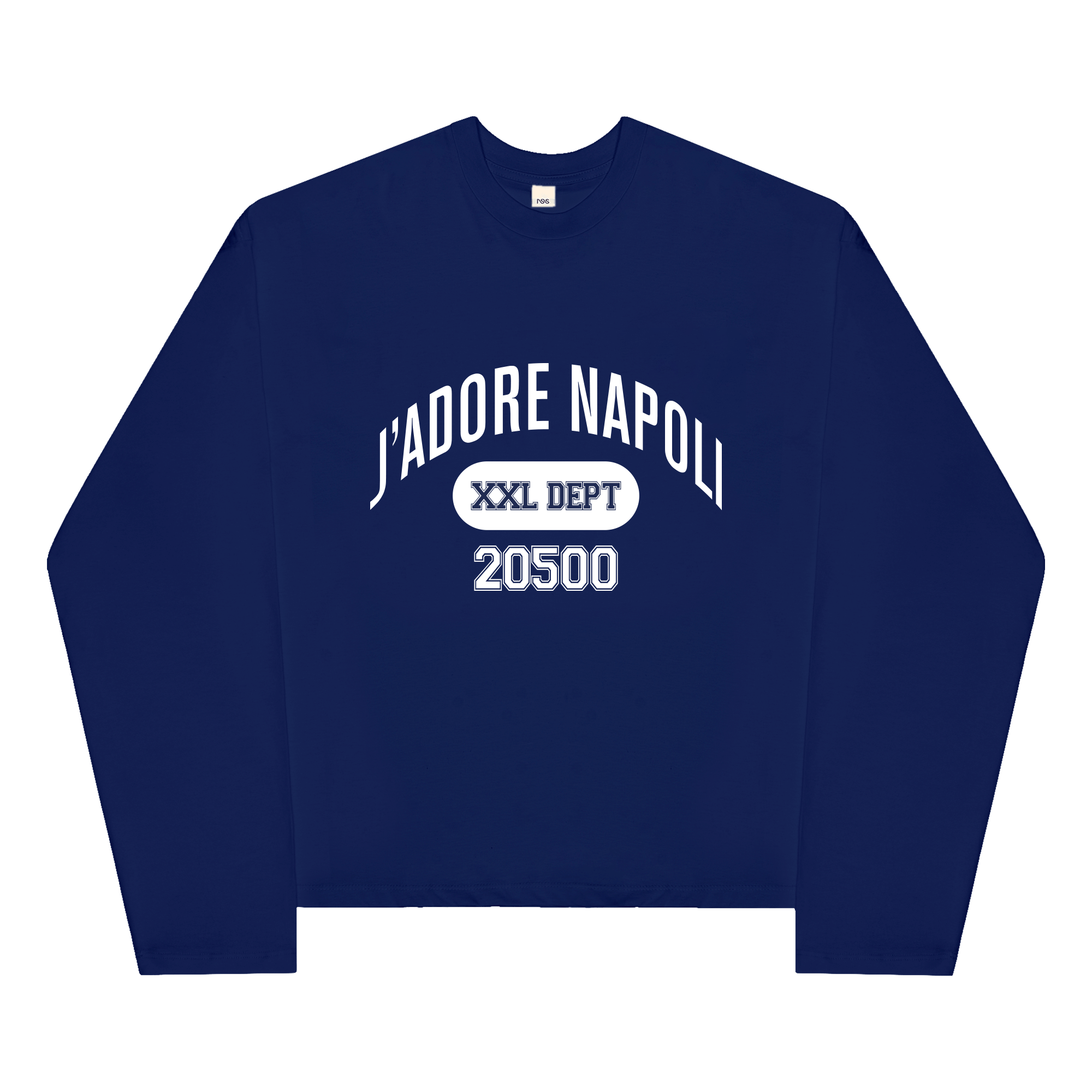 Maglietta manica lunga Boxy College Blue