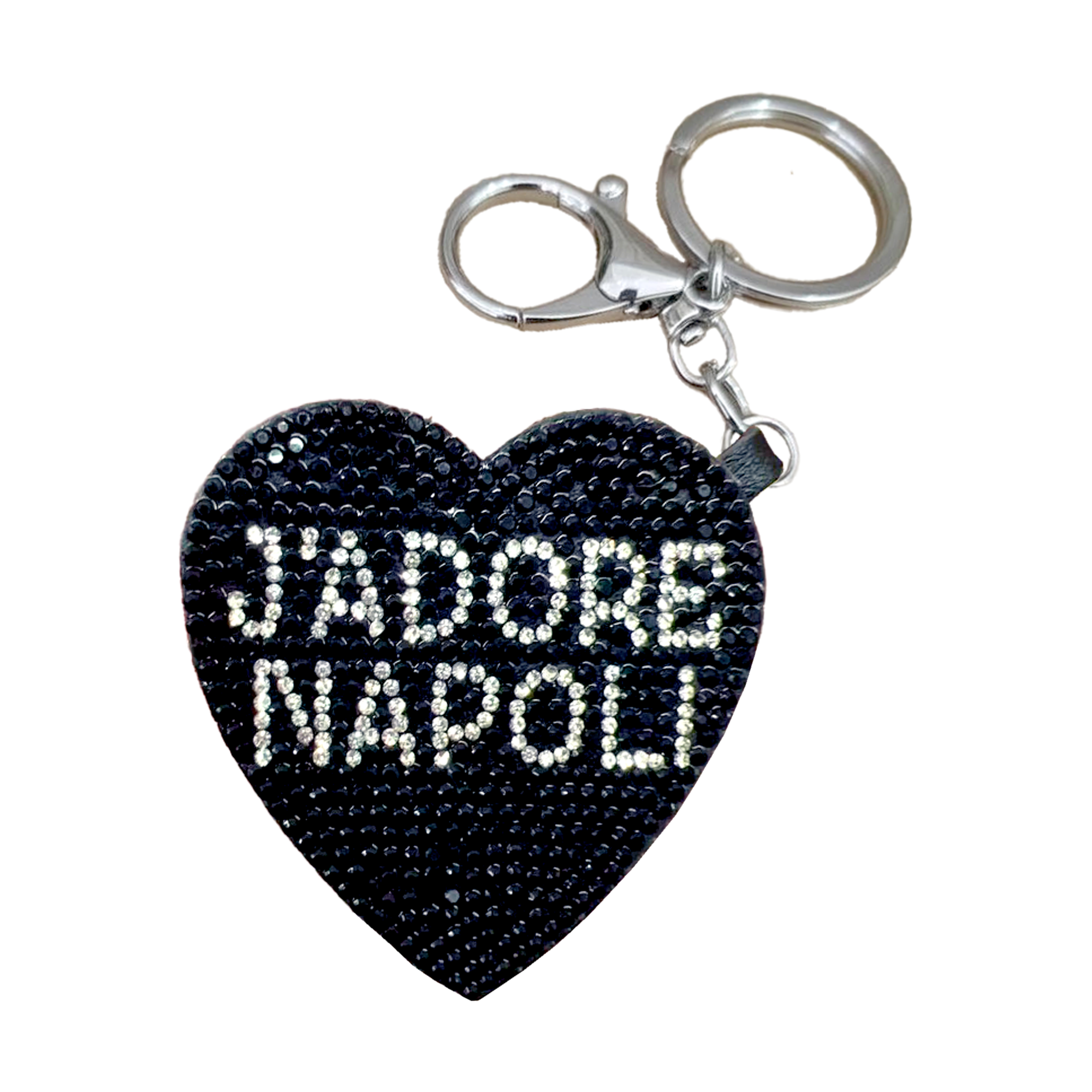 Mirror Strass Keychain Black