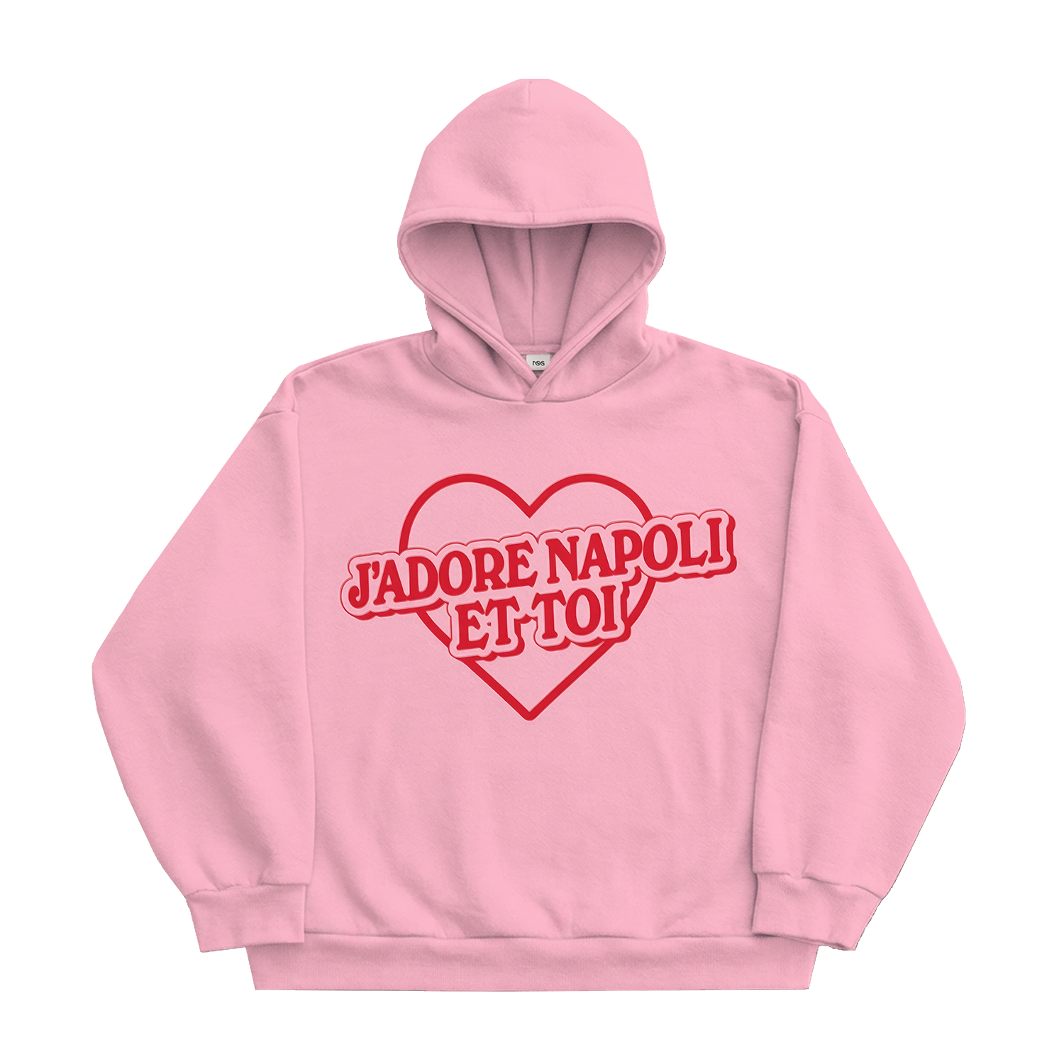 J'Adore Napoli Et Toi Boxy Hoodie Pink