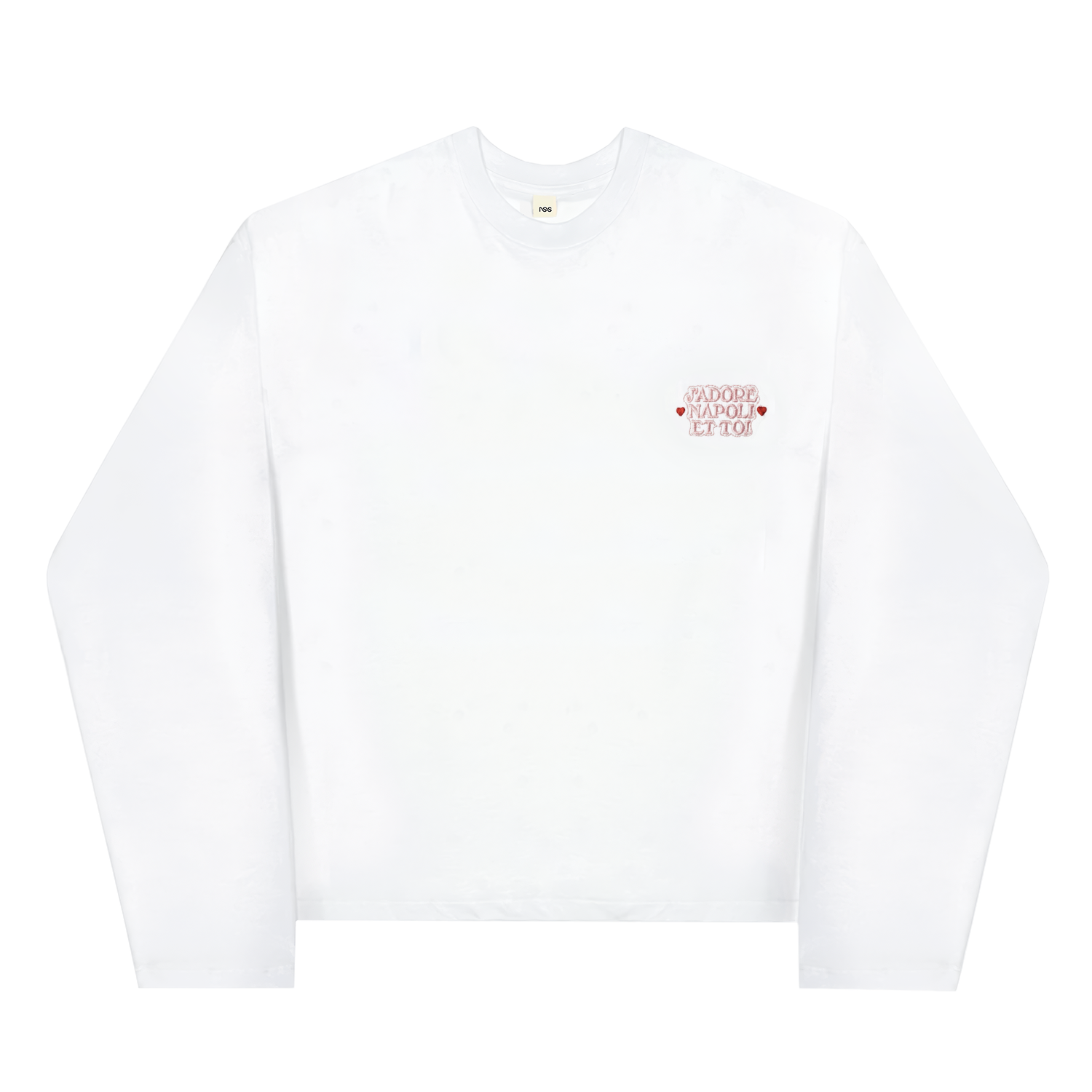 J'Adore Napoli Et Toi Boxy Long Sleeve White