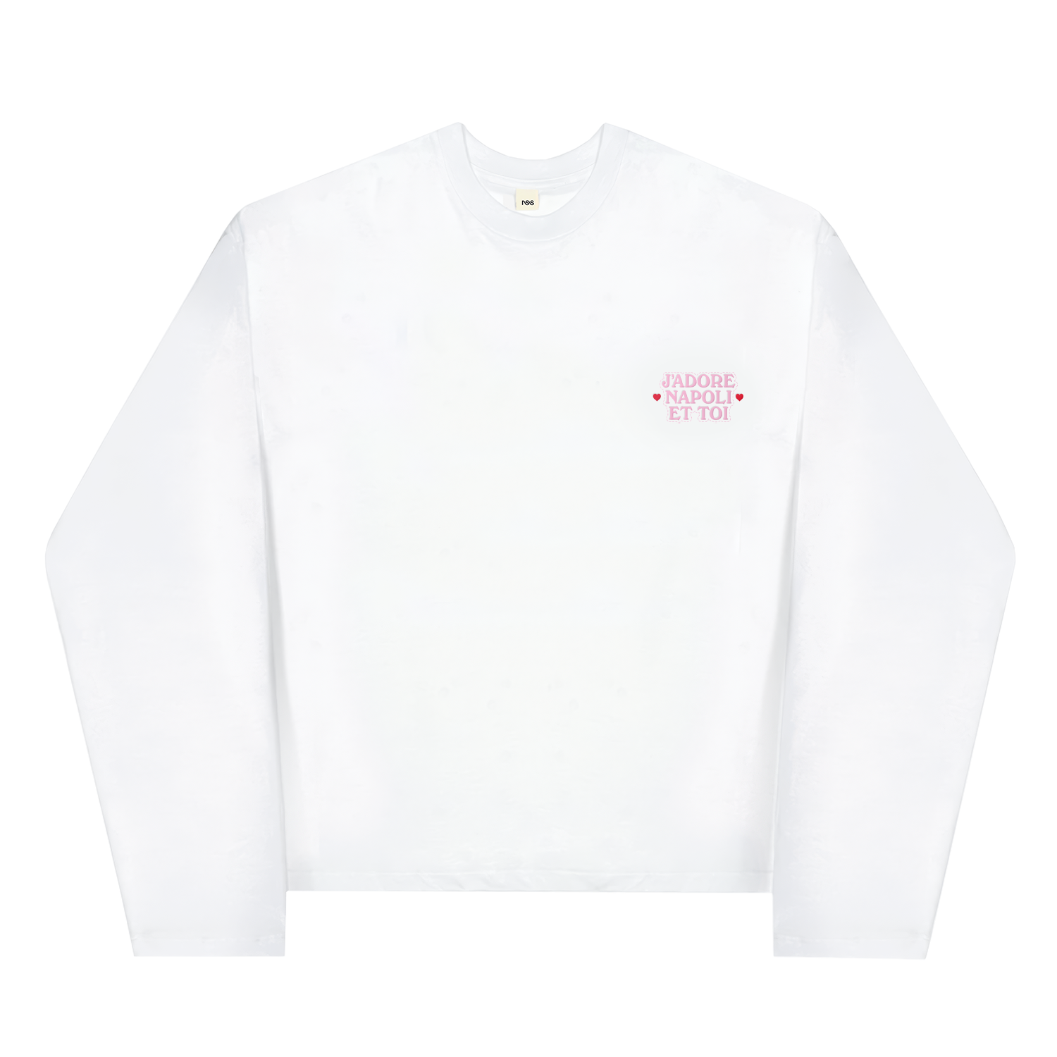 J'Adore Napoli Et Toi Boxy Long Sleeve White