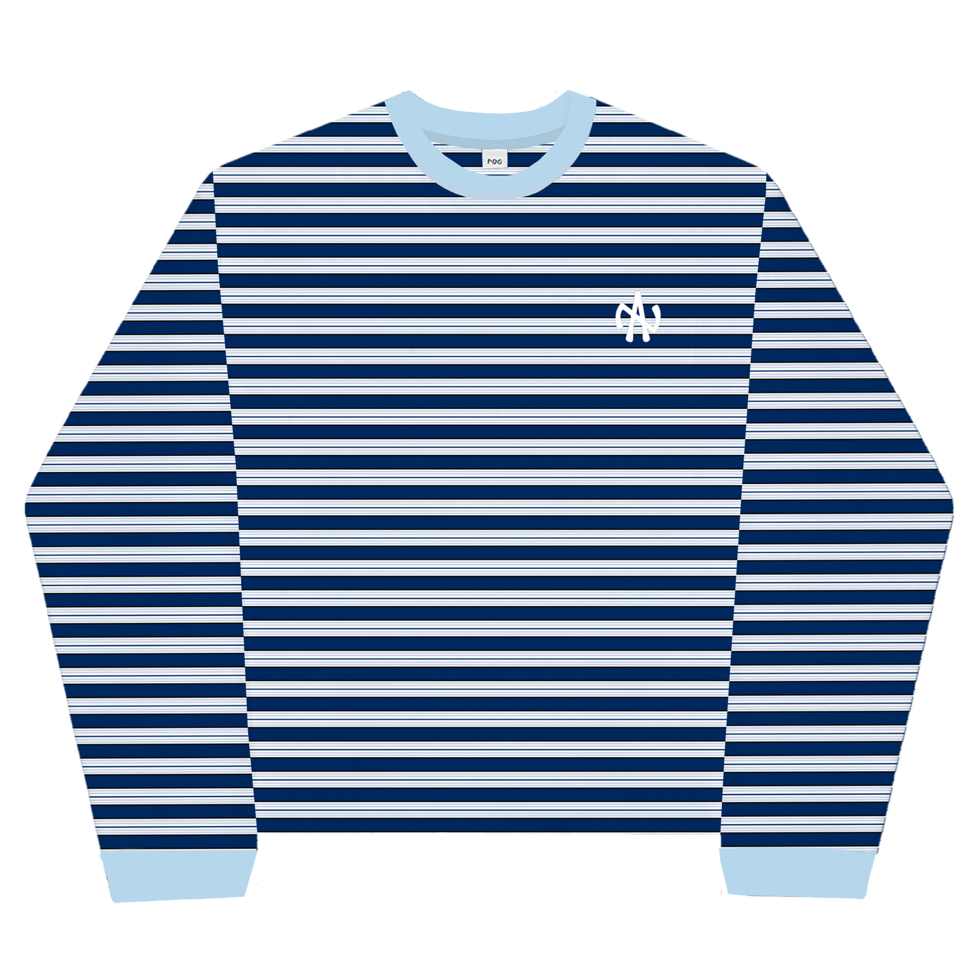 NA Boxy Stripes Long Sleeve Blue