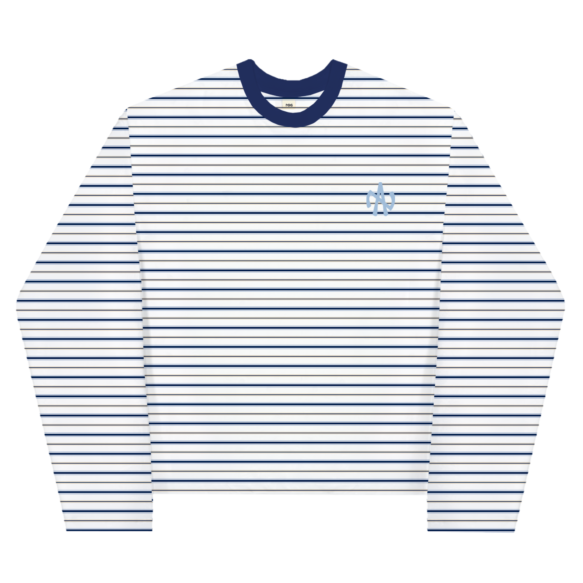 NA Stripes Boxy Long Sleeve White
