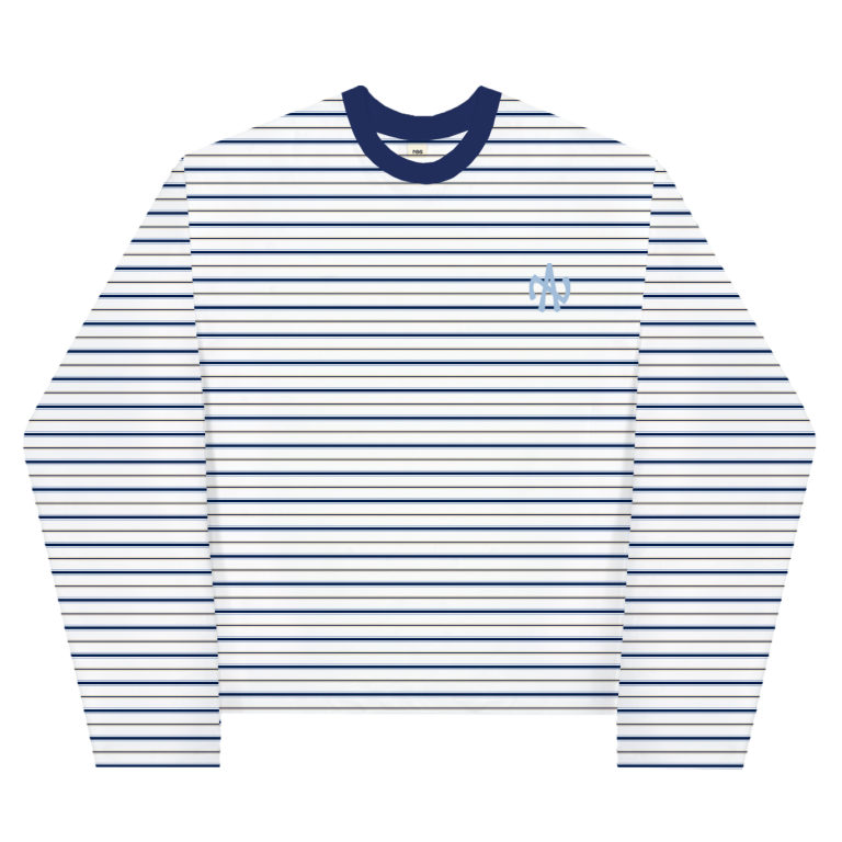 NA Stripes Boxy Long Sleeve White - nss edicola