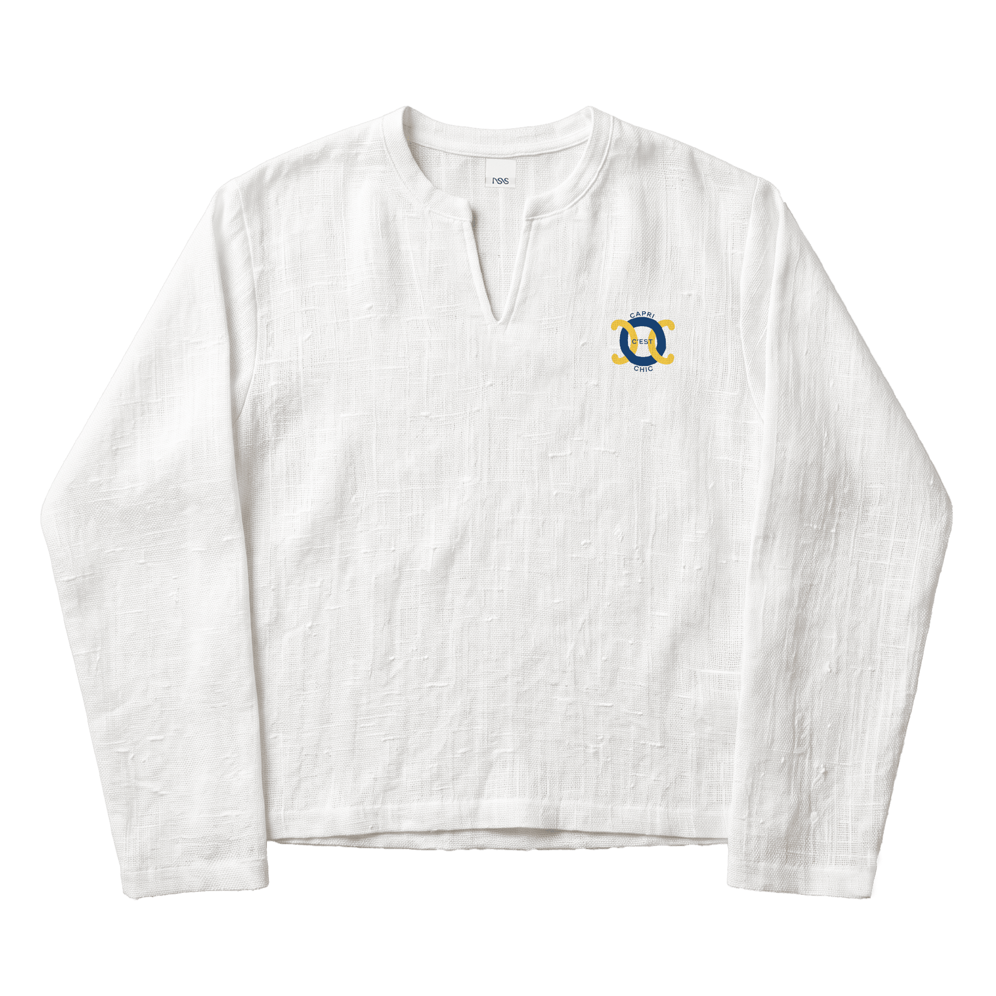 Maglietta a maniche lunghe Boxy Capri C'est Chic White